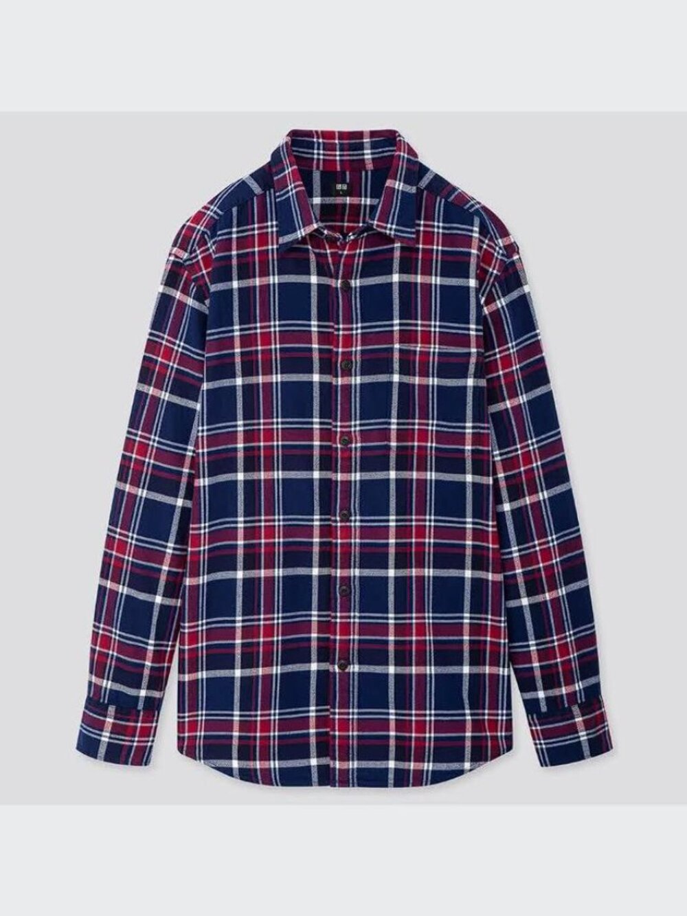 UNIQLO Men's Flannel Checked Long Sleeve Shirt Size M in Blue